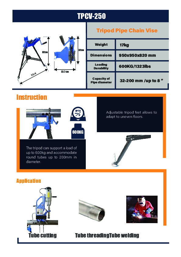 TPCV-250 Tripod Pipe Chain Vise